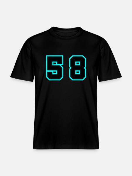 58 Symbole numérique -  T-shirt unisexe RELAXED FIT en coton bio - noir