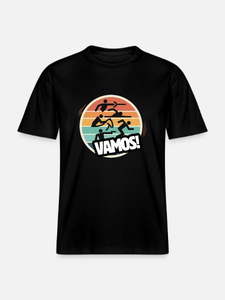 Vamos retro modern pentathlon - RELAXED FIT Unisex Organic T-Shirt - black