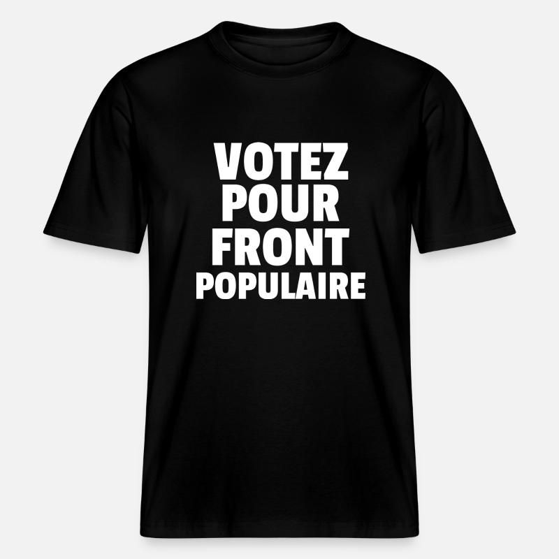 Front populaire - élections législatives 2024 -  T-shirt unisexe RELAXED FIT en coton bio - noir