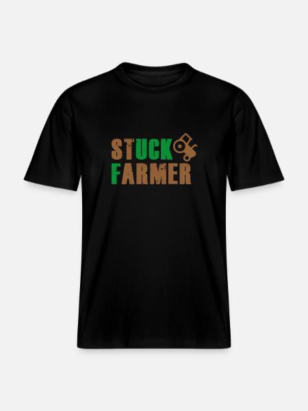 STUCK FARMER BROWN GREEN - RELAXED FIT Unisex Organic T-Shirt - black
