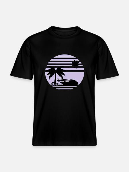 sunset_beach2 - T-shirt unisexe RELAXED FIT en coton bio - noir