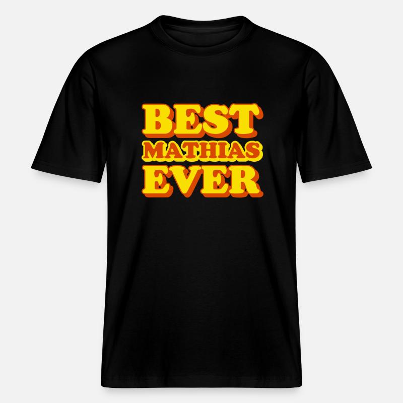 Mathias First Name Funny Gift - RELAXED FIT Unisex Organic T-Shirt - black