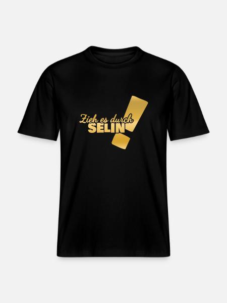 First name Selin -  RELAXED FIT Unisex Organic T-Shirt - black