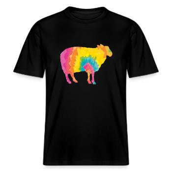 Schäfer Schaf -  RELAXED FIT Unisex Organic T-Shirt - Schwarz - Vorne - Alina (178cm) & Michal (187cm)