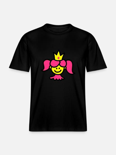 Princess with crown 3 - RELAXED FIT Unisex Organic T-Shirt - black