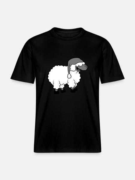 Funny Sleep Sheep -  RELAXED FIT Unisex Organic T-Shirt - black
