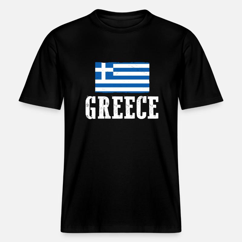Grecs Grèce -  T-shirt unisexe RELAXED FIT en coton bio - noir