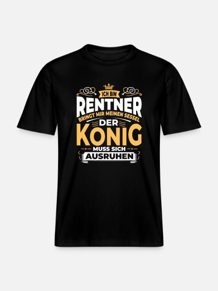 Rentner-König: Thronzeit! - RELAXED FIT Unisex Organic T-Shirt - Schwarz