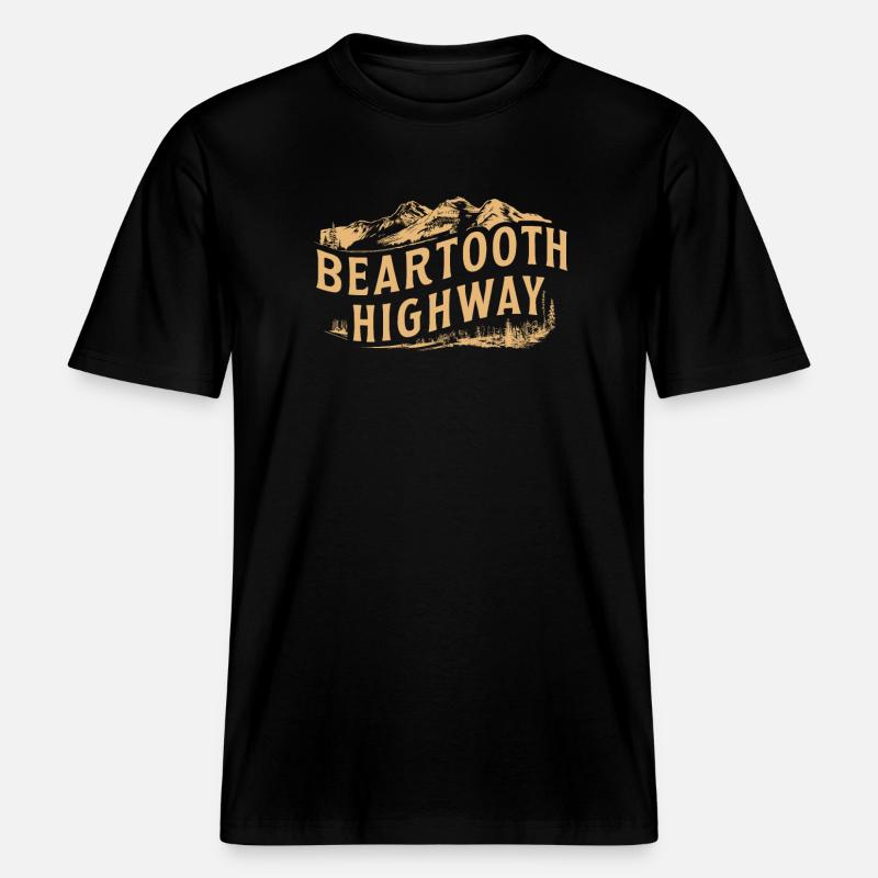 Beartooth Highway Abenteuer Berge -  RELAXED FIT Unisex Organic T-Shirt - Schwarz