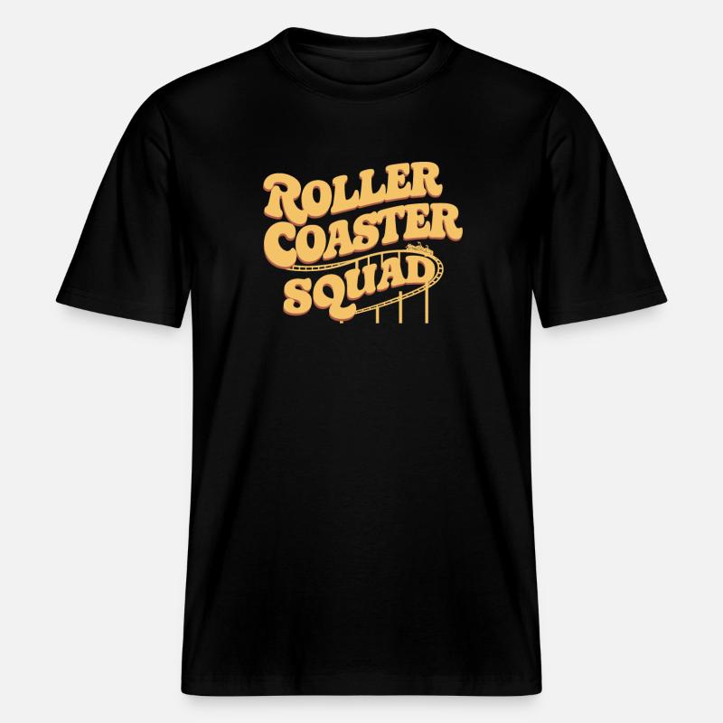 Roller Coaster Squad Achterbahn Fans -  T-shirt unisexe RELAXED FIT en coton bio - noir
