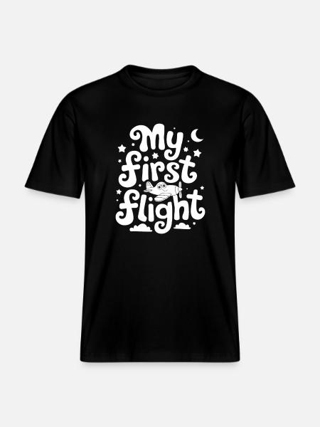 My First Flight Imaginative Adventure - RELAXED FIT Unisex Organic T-Shirt - black