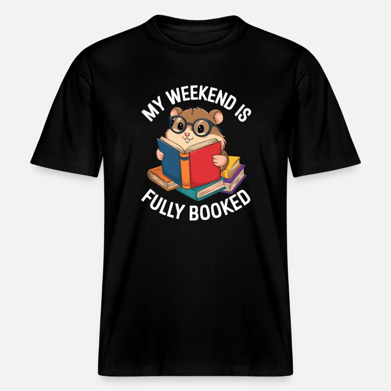 Mon week-end est complet -  T-shirt unisexe RELAXED FIT en coton bio - noir