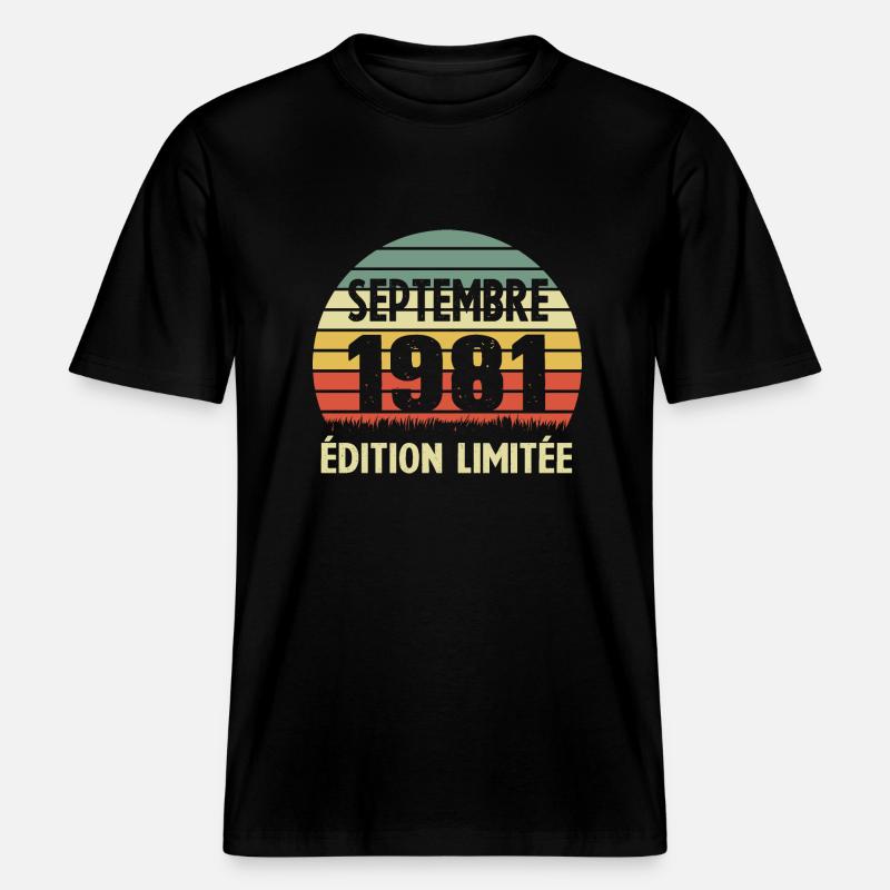 Septembre 1981 Edition limitée - T-shirt unisexe RELAXED FIT en coton bio - noir