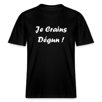 Je crains dégun -  T-shirt unisexe RELAXED FIT en coton bio - noir - Devant - Alina (178cm) & Michal (187cm)
