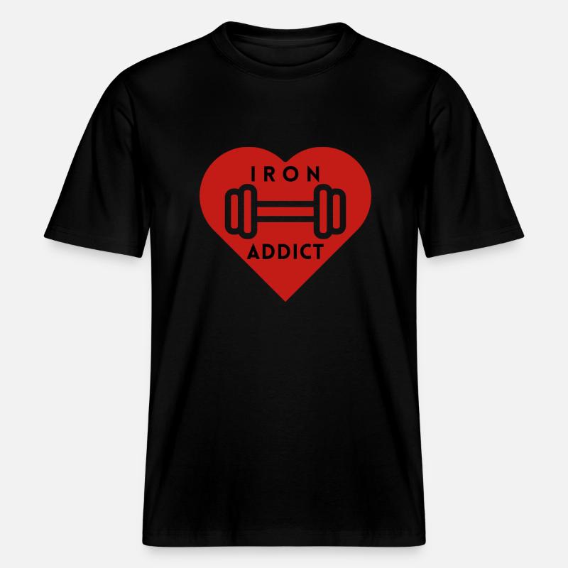 Gym Eisen Addict -  RELAXED FIT Unisex Organic T-Shirt - Schwarz