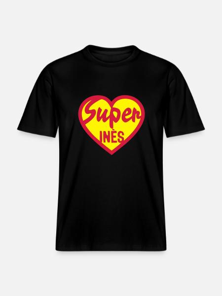 heart heart super ines - RELAXED FIT Unisex Organic T-Shirt - black