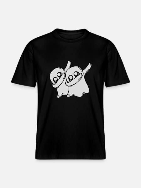 2 Dabbing Ghosts Friends - RELAXED FIT Unisex Organic T-Shirt - black