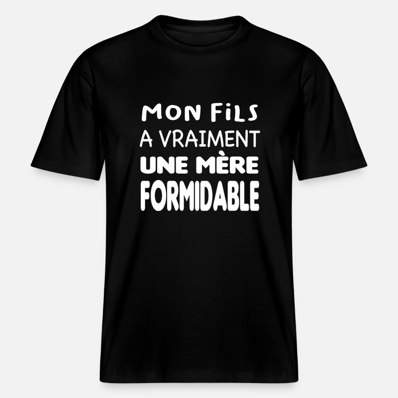 Mère formidable -  T-shirt unisexe RELAXED FIT en coton bio - noir