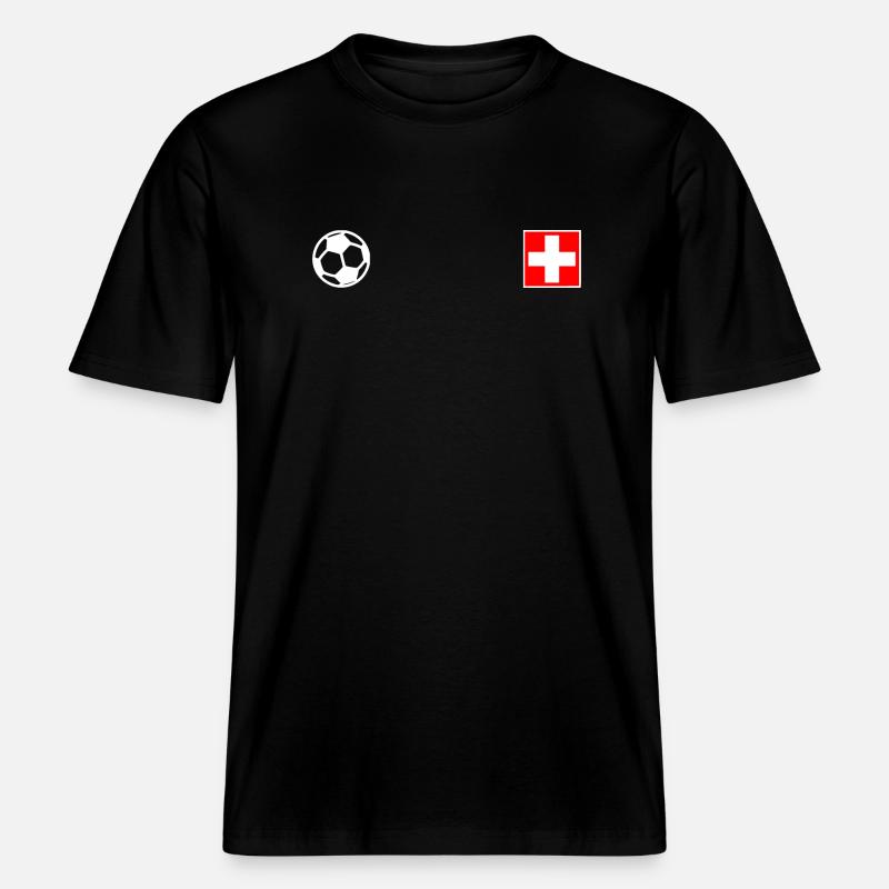 Schweiz -  RELAXED FIT Unisex Organic T-Shirt - Schwarz