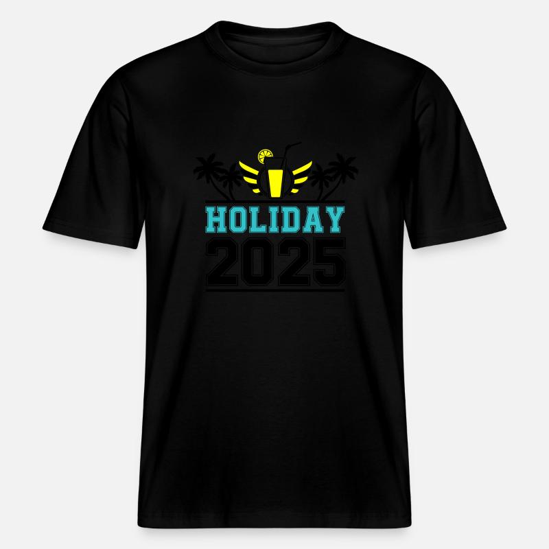 Vacances 2025 -  T-shirt unisexe RELAXED FIT en coton bio - noir