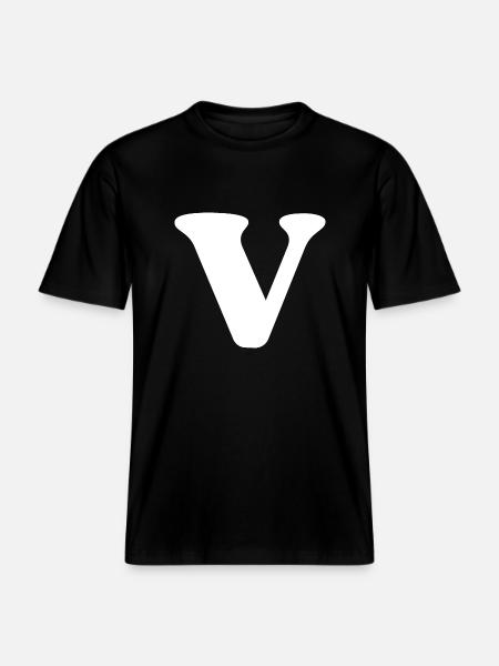 Letter v -  RELAXED FIT Unisex Organic T-Shirt - black
