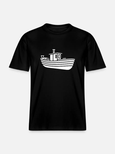Bateau humour péniche - T-shirt unisexe RELAXED FIT en coton bio - noir