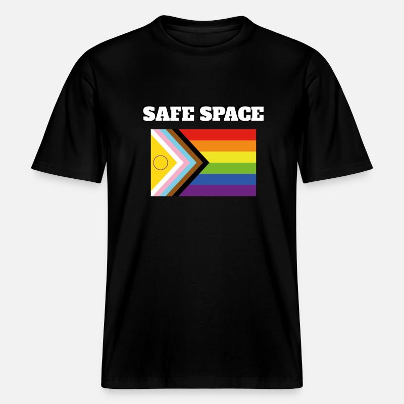 Inclusive Pride Pride SAFE SPACE - RELAXED FIT Unisex Organic T-Shirt - black