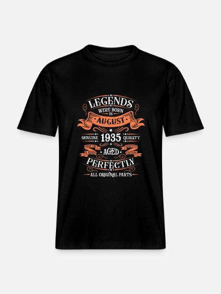 August 1935 Birthday Man -  RELAXED FIT Unisex Organic T-Shirt - black
