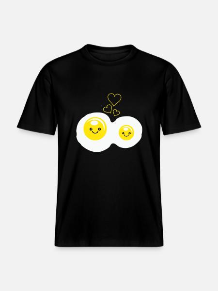 Fried Eggs Love - RELAXED FIT Unisex Organic T-Shirt - black