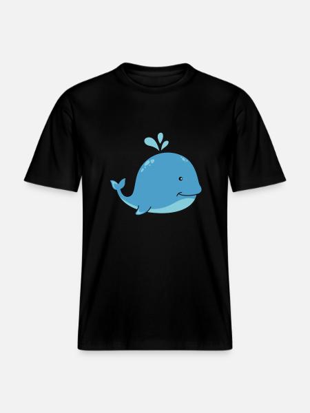 Baleine douce -  T-shirt unisexe RELAXED FIT en coton bio - noir