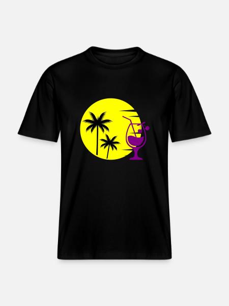 cocktail sunset -  RELAXED FIT Unisex Organic T-Shirt - black