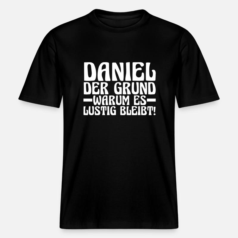 First name Daniel -  RELAXED FIT Unisex Organic T-Shirt - black