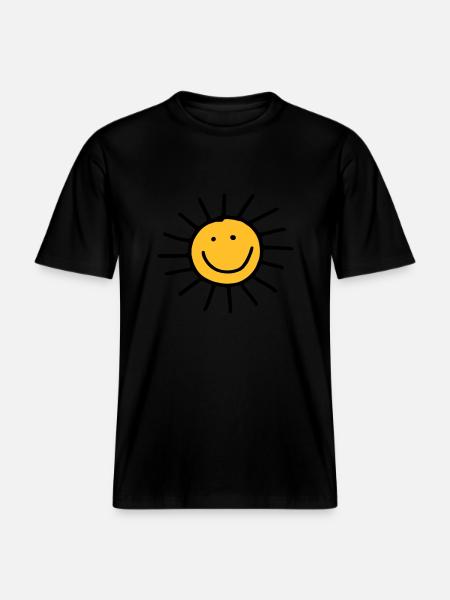Sun - RELAXED FIT Unisex Organic T-Shirt - black