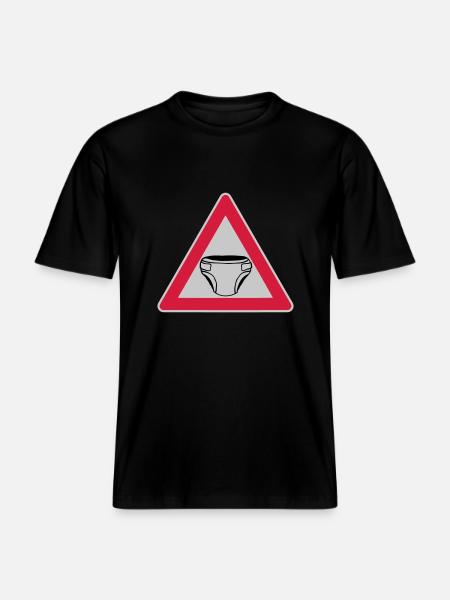 Caution Shield Diaper - RELAXED FIT Unisex Organic T-Shirt - black