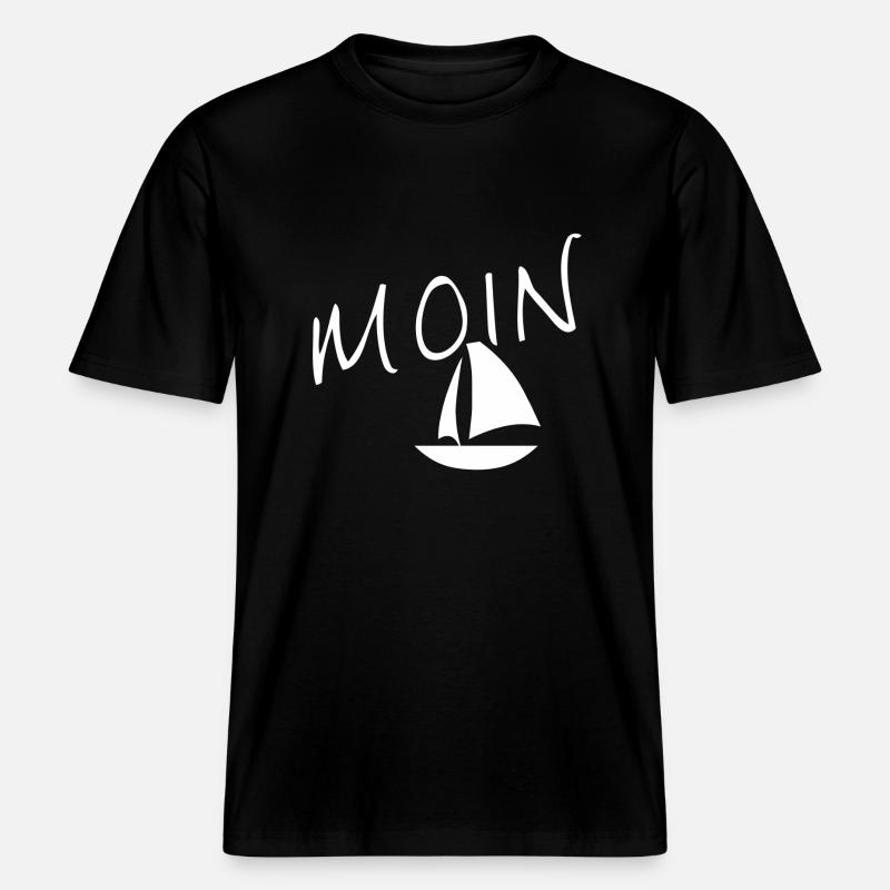 Moin mit Segelschiff - RELAXED FIT Unisex Organic T-Shirt - Schwarz