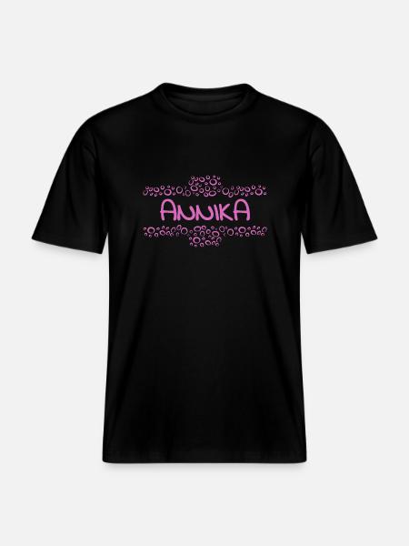 First name Annika -  RELAXED FIT Unisex Organic T-Shirt - black