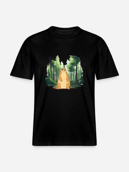 Strong groundhog nature landscape - RELAXED FIT Unisex Organic T-Shirt - black