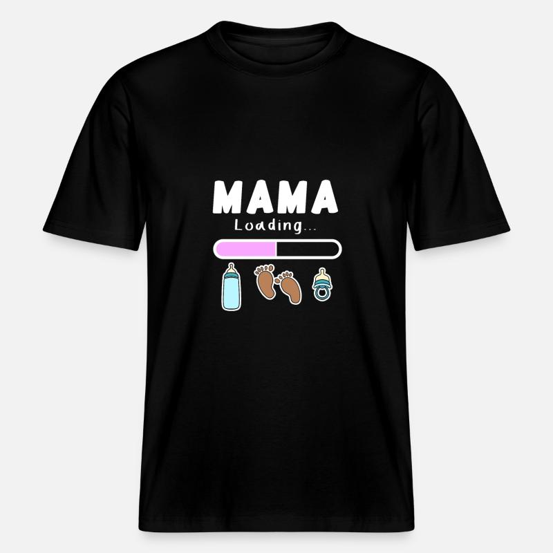 werdende Mutter - Mama wird geladen -  RELAXED FIT Unisex Organic T-Shirt - Schwarz