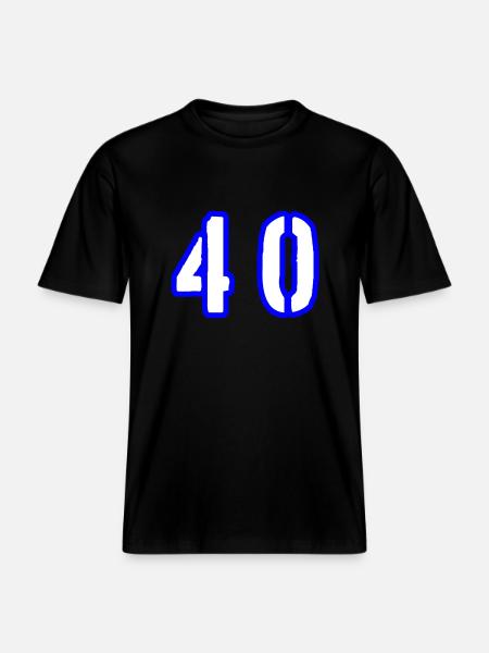 40 Zahl Symbol - RELAXED FIT Unisex Organic T-Shirt - Schwarz