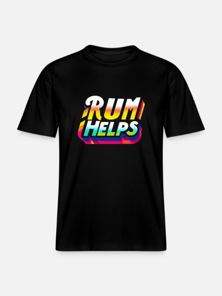 Rum Helps 9 - RELAXED FIT Unisex Organic T-Shirt - Schwarz