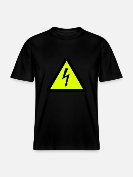 Blitz Warnschild - RELAXED FIT Unisex Organic T-Shirt - Schwarz