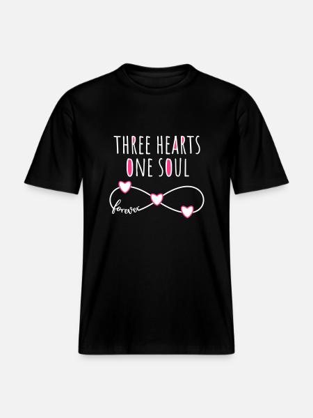 3 hearts soul Infinity forever for three friends -  RELAXED FIT Unisex Organic T-Shirt - black