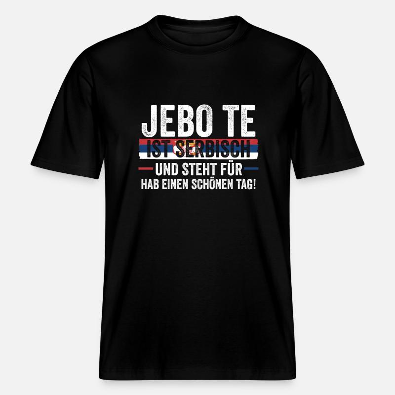 Serbe Serbe Serbie - T-shirt unisexe RELAXED FIT en coton bio - noir