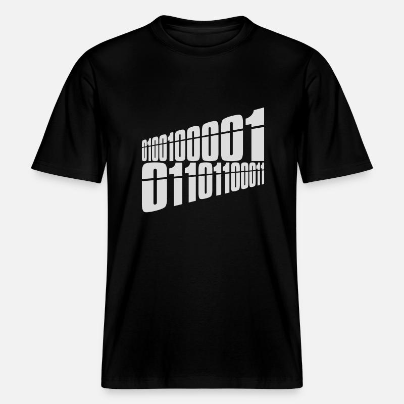 Binär Code Programm Sprache -  RELAXED FIT Unisex Organic T-Shirt - Schwarz