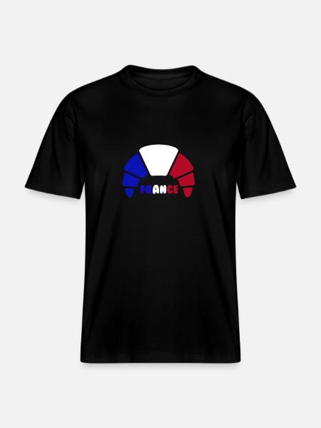 croissant france -  RELAXED FIT Unisex Organic T-Shirt - black