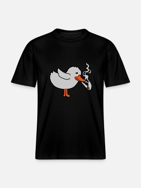 Joint Smoking Chick Weed -  RELAXED FIT Unisex Organic T-Shirt - black