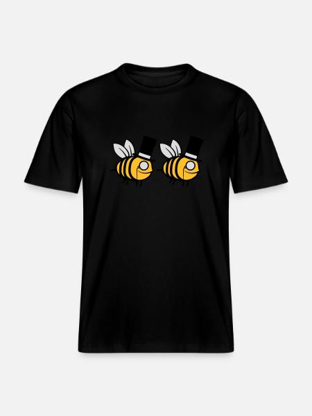 Team Cylinder Hat Bees - RELAXED FIT Unisex Organic T-Shirt - black