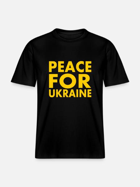 Peace for ukraine -  RELAXED FIT Unisex Organic T-Shirt - black