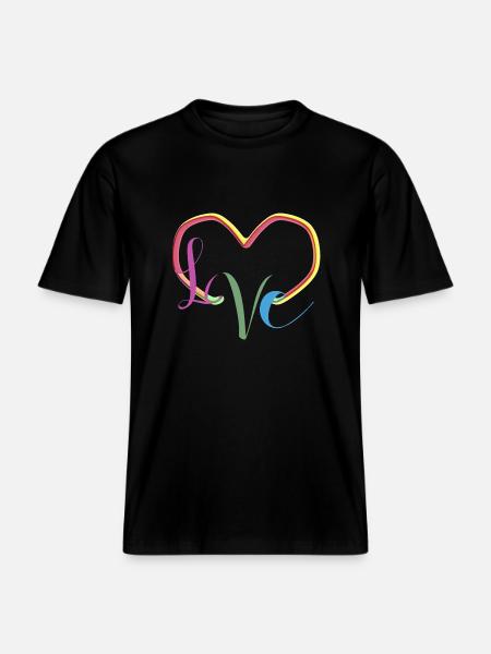 L♡VE - RELAXED FIT Unisex Organic T-Shirt - black