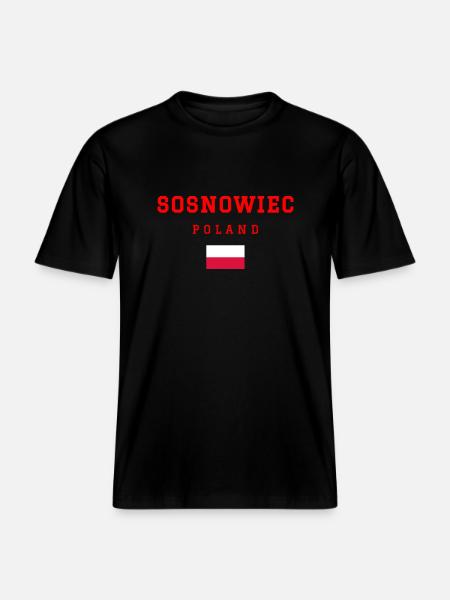 Sosnowiec, Poland -  RELAXED FIT Unisex Organic T-Shirt - black